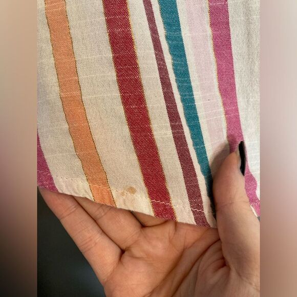 Unique Spectrum striped button up blouse - Picture 3 of 6